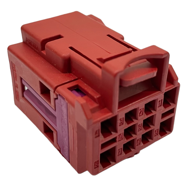 Stecker Flachkontaktgehaeuse mit Kontaktverriegelung 4F0937743B, rot