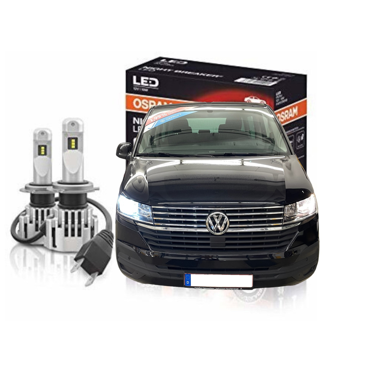 VW T6.1 Nachrüstsatz H7 LED Lampenset Osram Night Breaker mit