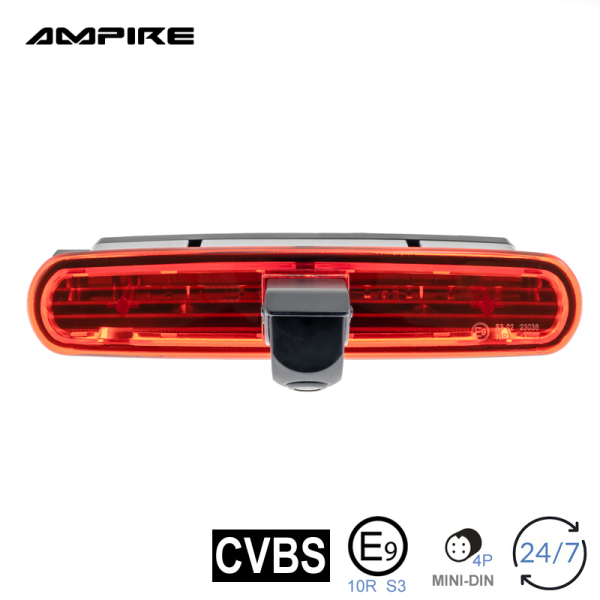 AMPIRE achteruitkijkcamera (CVBS), FIAT Doblo 2, OPEL Combo D (met vleugeldeuren)
