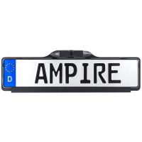 AMPIRE color reversing camera as license plate base, mirrored, anti-reflective, with auxiliary lines
