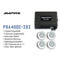 AMPIRE parking aid, 4-way, angled, shiny silver
