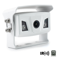 AMPIRE ultra wide angle rear view camera, white, IP69K, rear installation, 15m cable