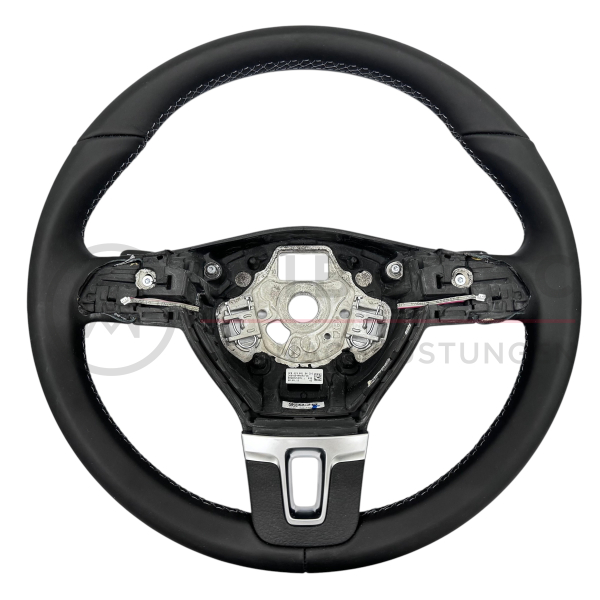 Original VW 3C8 leather steering wheel for multifunction with shift paddles and grey stitching