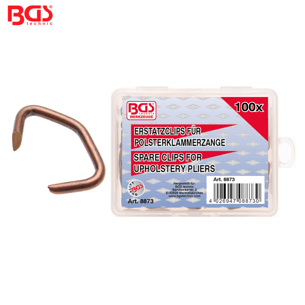 BGS TECHNIC upholstery clips for attaching car seat covers, pack of 100
