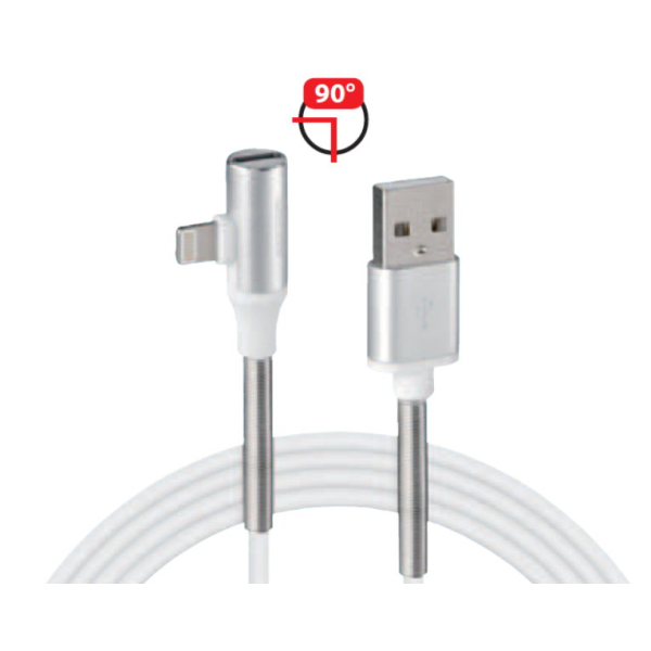 Lightning charging cable including synchronization and headphone jack, 100cm, white