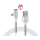 Lightning charging cable including synchronization and headphone jack, 100cm, white