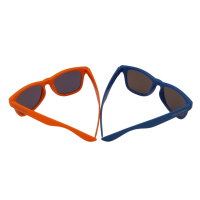 2x VW zonnebril met UV-beschermingsbril origineel Volkswagen, set blauw en oranje