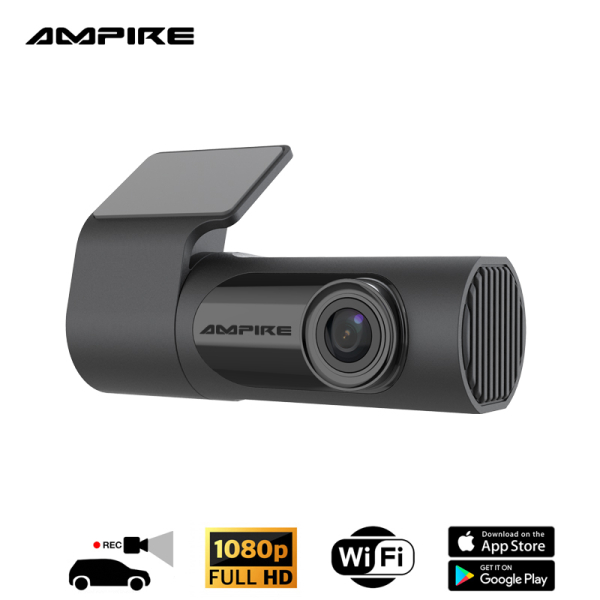 AMPIRE dashcam in 1080p (Full HD) resolutie, WiFi-bediening via smartphone-app