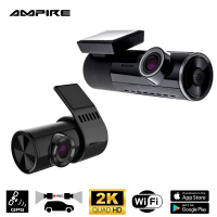 AMPIRE Dual-Dashcam in 2K (Quad HD) Auflösung, WiFi...