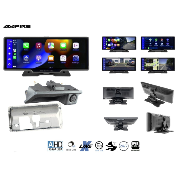 VW Caddy SA met achterklep-retrofitset, achteruitrijcamera, Apple CarPlay®, Android Auto en dashcam in één set