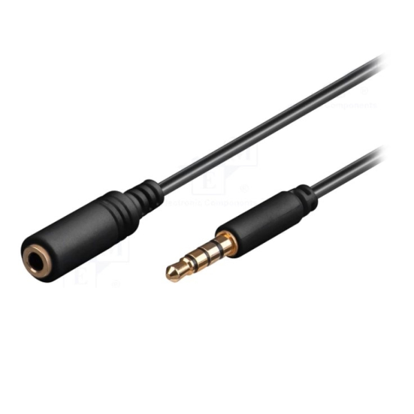 3.5mm Klinkenkabel Verlängerung Stecker auf Buchse, 3m, 4-polig