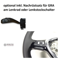 Retrofit kit flattened leather - multifunction steering wheel with shift paddles for VW T6 (complete set for retrofitting for vehicles with plastic steering wheel)