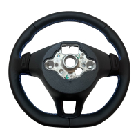 Retrofit kit flattened leather - multifunction steering wheel with shift paddles for VW T6 (complete set for retrofitting for vehicles with plastic steering wheel)