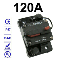 Circuit breaker 120A, 12-48 Volt, waterproof