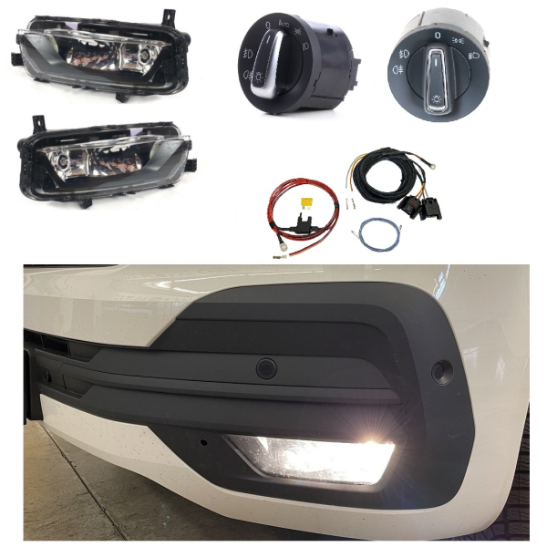 VW T6.1 fog light NSW retrofit package, complete including cable set and light switch, vehicle with light switch including "AUTO" light position