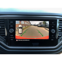 VW T-Roc Rückfahrkamera / Rear View Nachrüstpaket, Variante Low mit statischen Hilfslinien, neues VW-Logo-Emblem