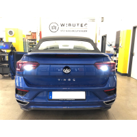 VW T-Roc Rückfahrkamera / Rear View Nachrüstpaket, Variante Low mit statischen Hilfslinien, neues VW-Logo-Emblem