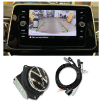 VW T-Roc Rückfahrkamera / Rear View Nachrüstpaket, Variante Low mit statischen Hilfslinien, neues VW-Logo-Emblem