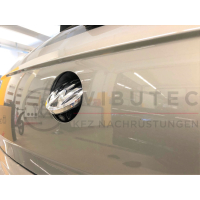 VW Polo AW Nachrüstsatz Original Volkswagen Emblem Rückfahrkamera, Variante High mit dynamischen Hilfslinien, Ausführung mit altem VW-Logo