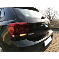 VW Polo AW Nachrüstsatz Original Volkswagen Emblem Rückfahrkamera, Variante High mit dynamischen Hilfslinien, Ausführung mit altem VW-Logo