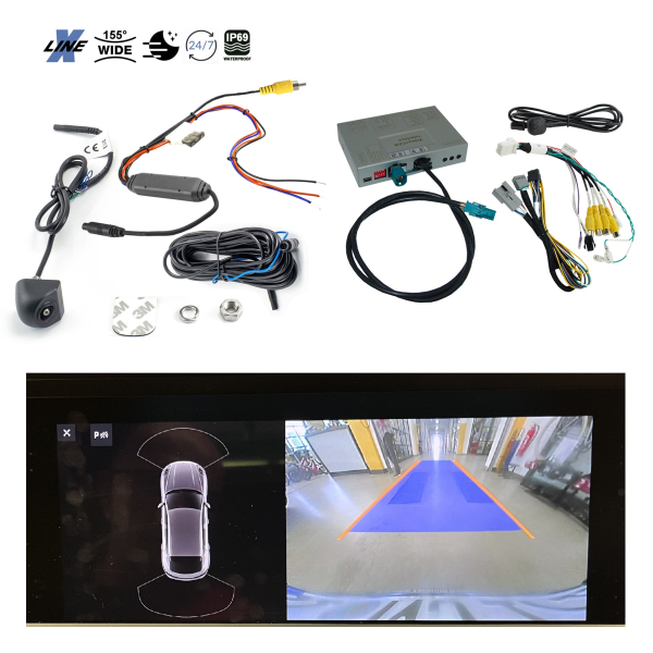 Retrofit kit rear view camera for Porsche Taycan from 2019 with PCM 5.0 (Alpine) and 12.3 inch monitor