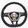 Retrofit kit flattened leather - multifunction steering wheel with shift paddles for VW T6 (complete set for retrofitting for vehicles with plastic steering wheel), seam color black/truffle, buttons without GRA
