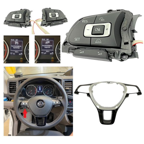 Retrofit kit GRA cruise control system for MAN TGE until 26.11.2018 with automatic transmission and multifunction steering wheel