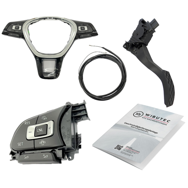 Retrofit kit GRA - cruise control system VW Golf 7 from 30.07.2018 without multifunction steering wheel, variant 1 - GRA is coded manually according to instructions