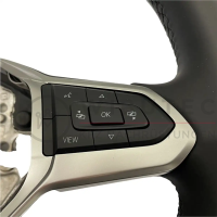 VW T6.1 Nachrüstset Leder Multifunktionslenkrad Standard ohne Schaltwippen und ohne Bedientasten für Geschwindigkeitsregelanlage
