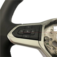 VW T6.1 Nachrüstset Leder Multifunktionslenkrad Standard ohne Schaltwippen und ohne Bedientasten für Geschwindigkeitsregelanlage