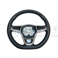 VW T6.1 Nachrüstset Leder Multifunktionslenkrad Standard ohne Schaltwippen und ohne Bedientasten für Geschwindigkeitsregelanlage