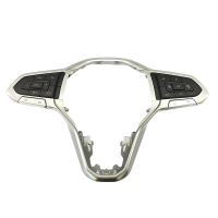 VW T6.1 retrofit kit leather multifunction steering wheel standard without shift paddles including control buttons for GRA (GRA already installed on the steering column switch)