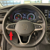 VW T6.1 Nachrüstset Leder Multifunktionslenkrad mit Schaltwippen ohne Bedientasten für Geschwindigkeitsregelanlage