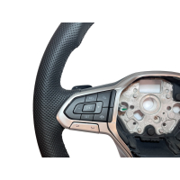 VW T6.1 Nachrüstset Leder Multifunktionslenkrad mit gelochtem Leder inkl. Bedientasten für Geschwindigkeitsregelanlage (GRA am Lenkstockschalter bereits verbaut)