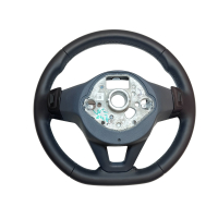 VW T6.1 retrofit kit leather multifunction steering wheel with perforated leather and shift paddles including control buttons for cruise control system (GRA already installed on the steering column switch)