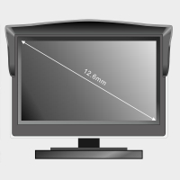 AMPIRE TFT-Monitor 12.7cm (5) mit 2 Eingängen und Klebe/Saugnapfhalterung