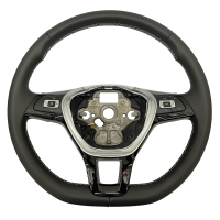 Uitbreidingsset afgevlakt leer - multifunctioneel stuur voor VW T6 (complete set voor het achteraf inbouwen van voertuigen met kunststof stuur)