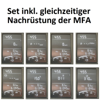 Retrofit kit, flattened leather - multifunction steering wheel for VW T6 (complete retrofit kit for vehicles with plastic steering wheel)