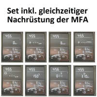 Retrofitset afgevlakt leer - multifunctioneel stuur voor VW T6 in de stikkleur zilver/grijs