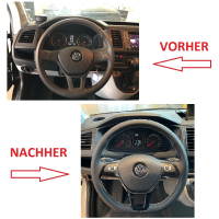 Retrofit-set, glad leer - multifunctioneel stuur voor VW...