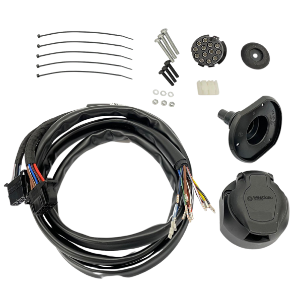 Trailer hitch AHK cable set 13 pin for Volkswagen T6.1 with trailer preparation PR number 1D7
