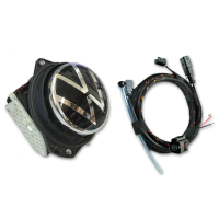 VW Polo AE Nachrüstsatz Original Volkswagen Emblem Rückfahrkamera, Variante High mit dynamischen Hilfslinien, Ausführung mit neuem VW-Logo