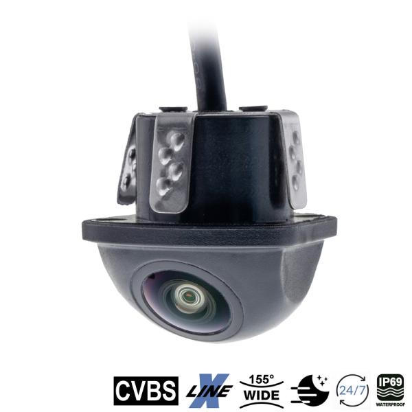 AMPIRE mini-kleurenachteruitkijkcamera, basis met 155°