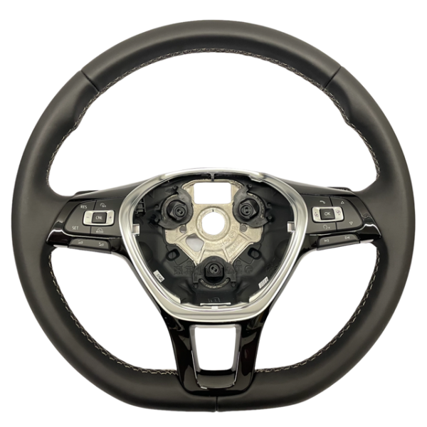 VW multifunction steering wheel with shift paddles, buttons for GRA and speed limiter, grey stitching, 2K5419091B ZPM