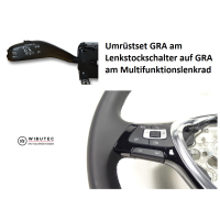 Ombouwset cruise control-systeem van stuurkolomschakelaar naar multifunctioneel stuur voor VW Polo 6C met multifunctioneel lederen stuur (PR nr. 2ZH)