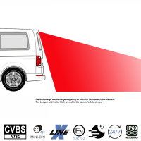 AMPIRE achteruitrijcamera voor VW T6 / T6.1 met achterklep, met verstelbare camera