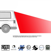 AMPIRE Kamera (CVBS), für VW T5 mit Heckklappe (kein Hochdach) AMPIRE und VW T6 sowie T6.1 mit Hochraumdach