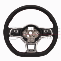 VW Golf 7 VII GTI GLI R Line sports steering wheel without shift paddles with red stitching, 17A419091N APX 5G0419091BQ