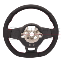 VW Golf 7 VII GTI GLI R Line sports steering wheel without shift paddles with red stitching, 17A419091N APX 5G0419091BQ