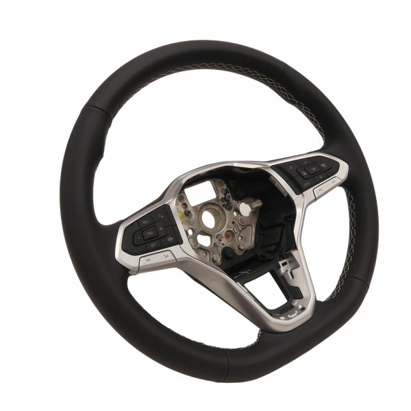 Original Volkswagen GRA multifunction steering wheel in imitation leather with gray stitching, 2GJ419089G ZEG